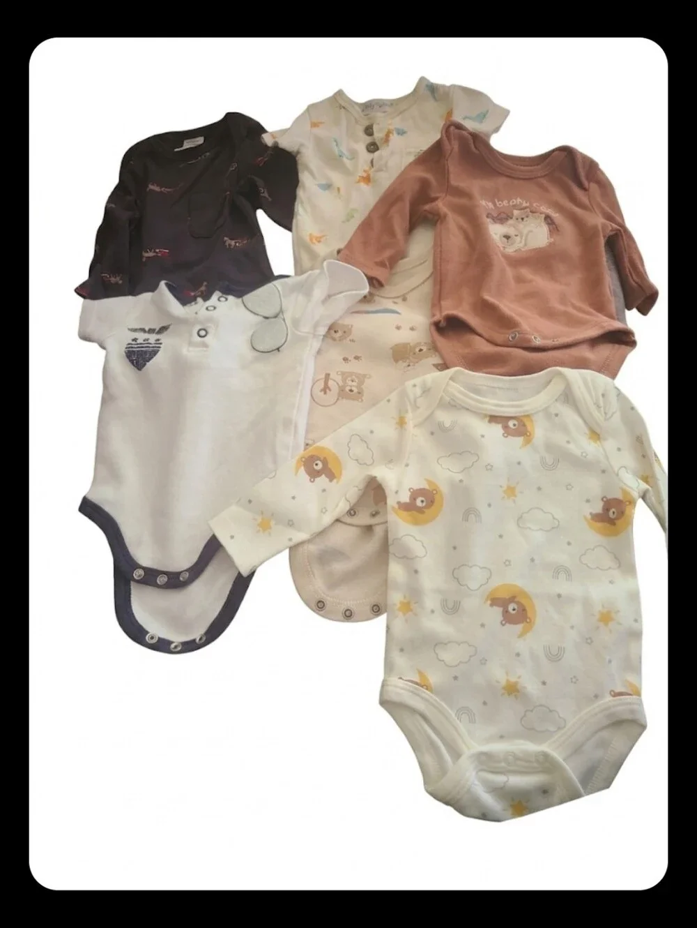 Newborn Bundle of 6 Onesies, EUC
